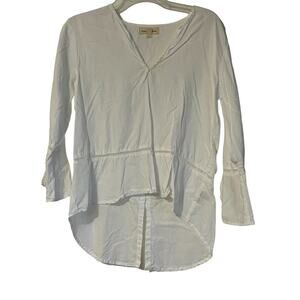 Anthropologie cloth & stone Hi-Lo Top Women's Size Small White Cotton Gently use